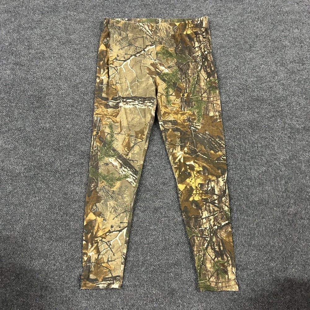 Realtree Leggings Womens Size Medium Brown Camo Forest Print Stretch Pants